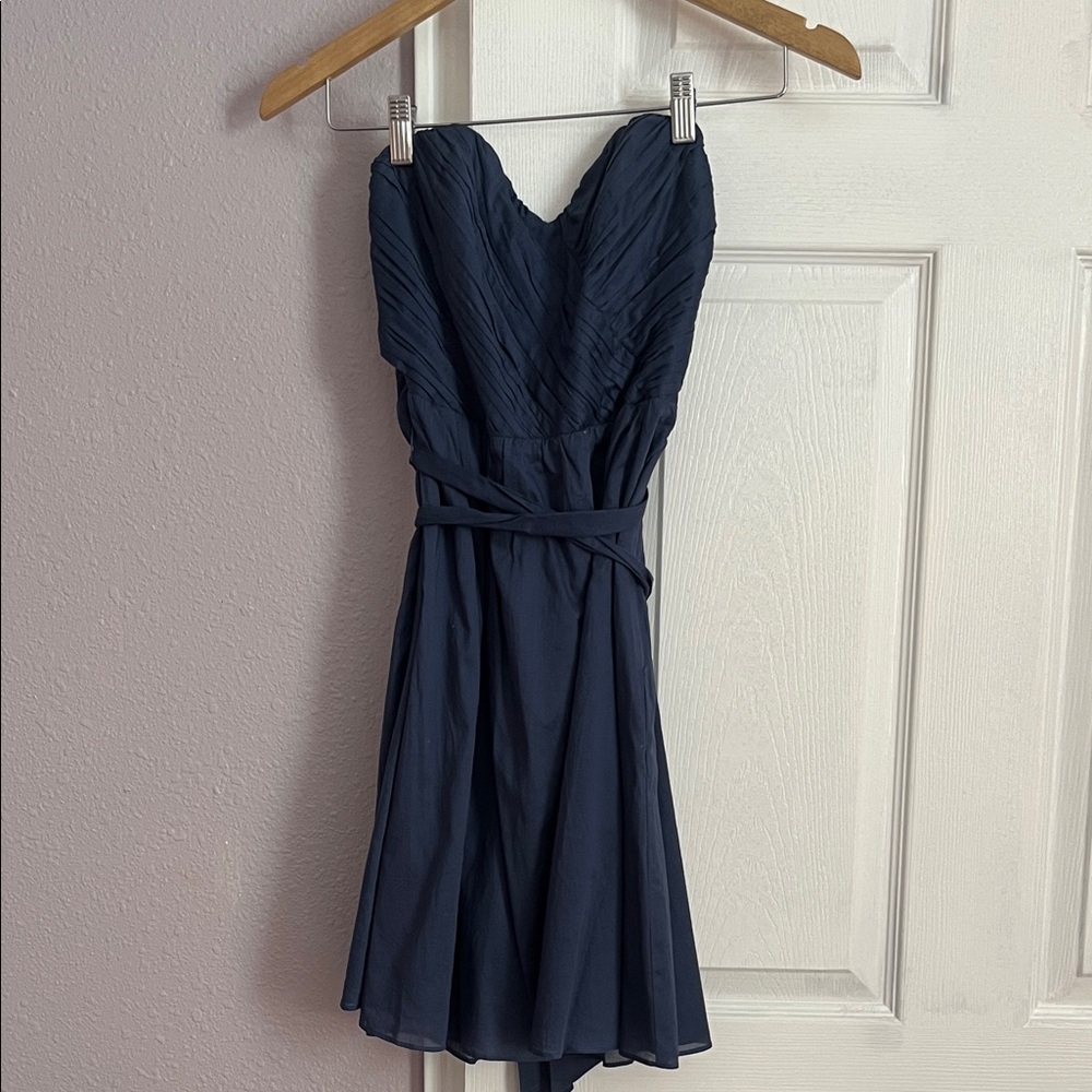 Express Strapless Navy Dress
